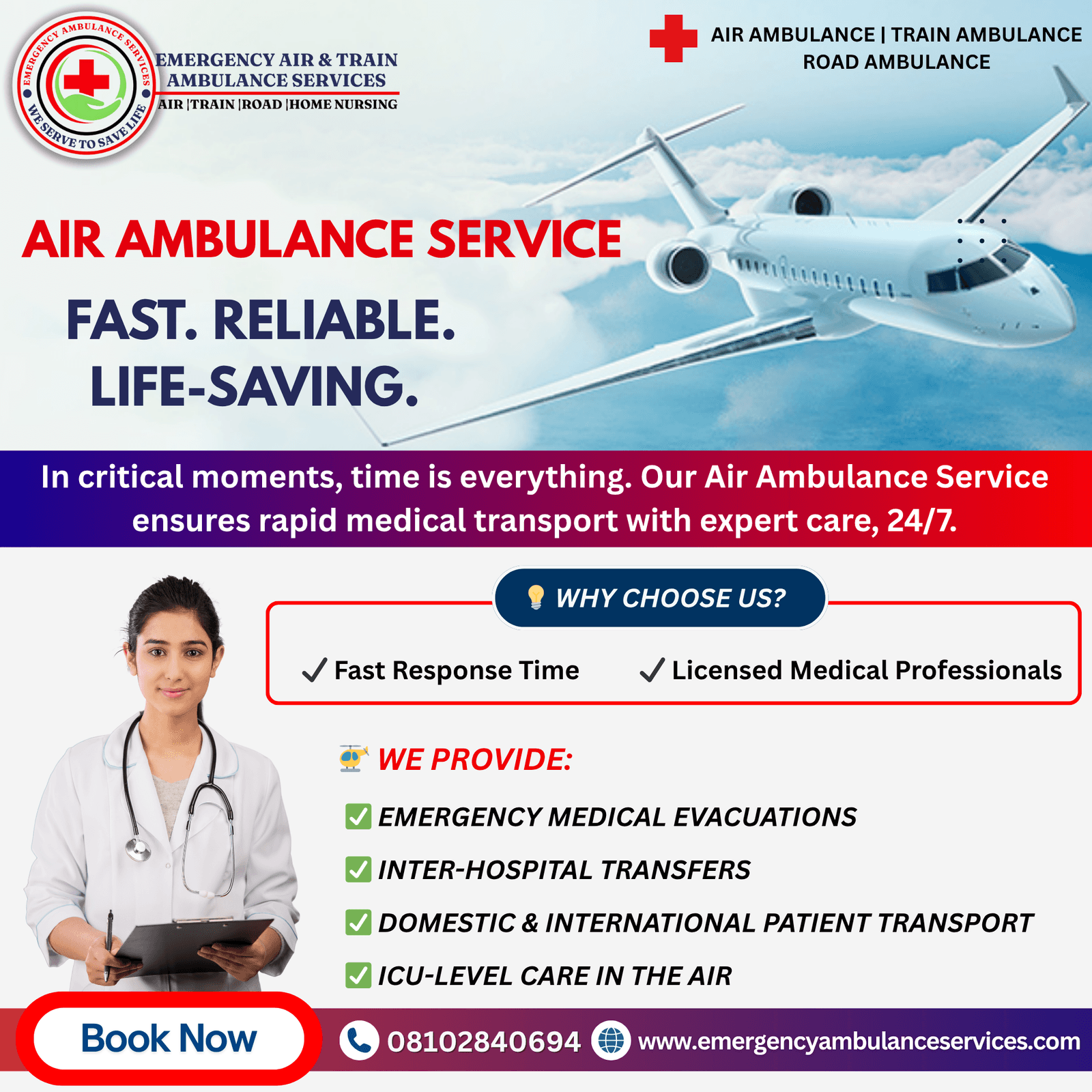 Extraordinary Emergency Air Ambulance Services in Mumbai: Fly with High-Quality Service