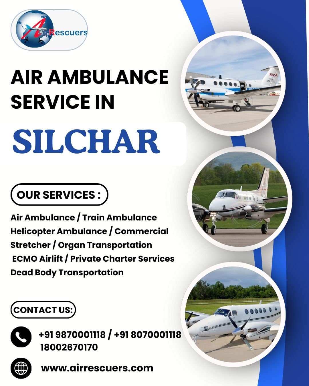 Air Ambulance in Silchar with Quick Response & Care