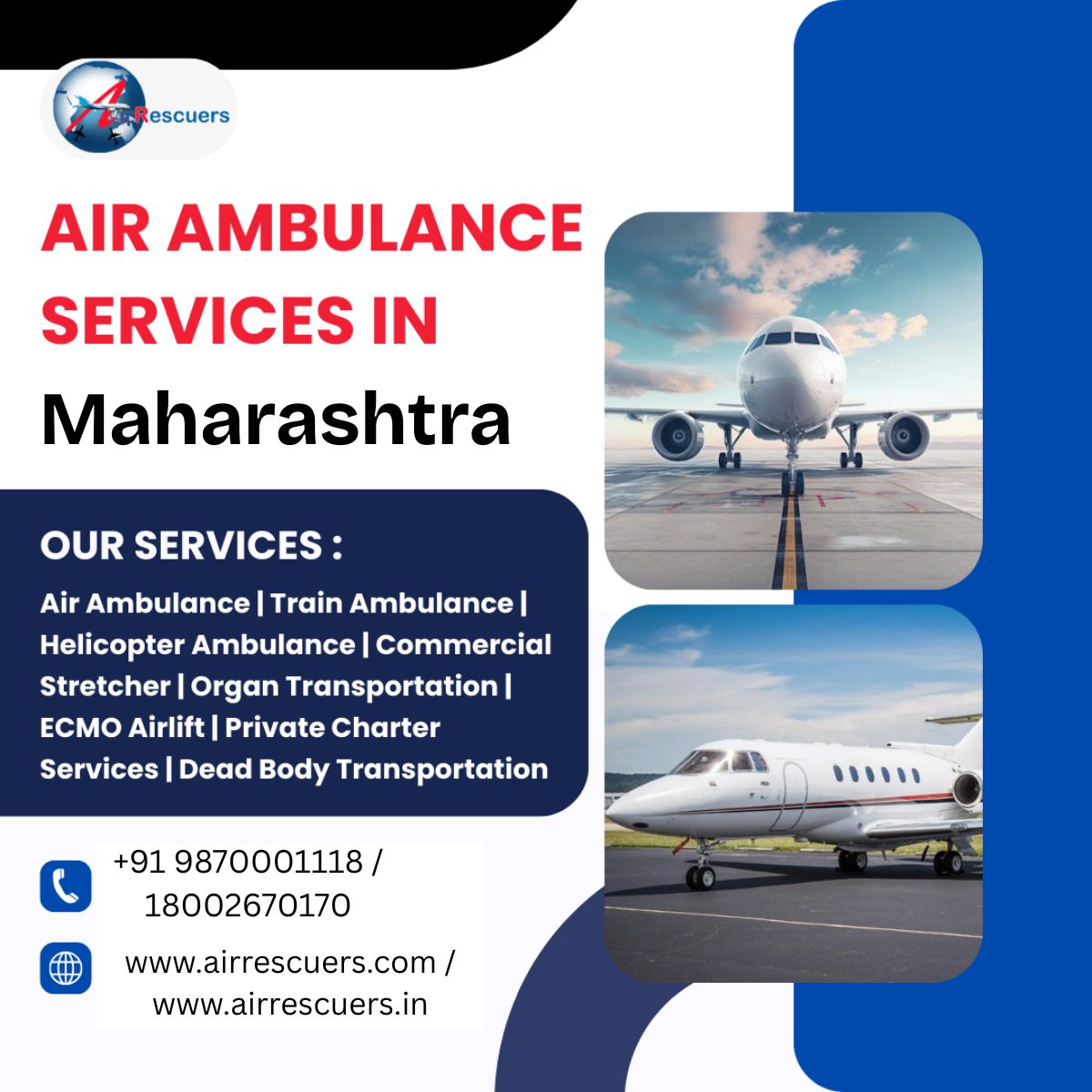 Air Ambulance Services in Maharashtra
